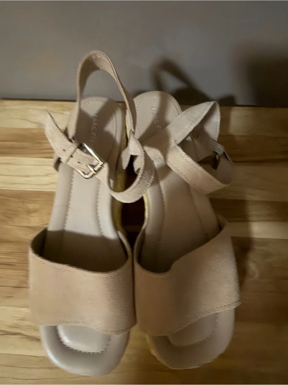 Marc Fisher Nude Suede Espadrille Platform Sandals